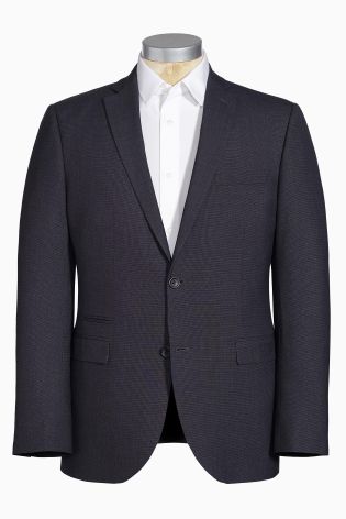 Dark Blue Textured Suit: Jacket
